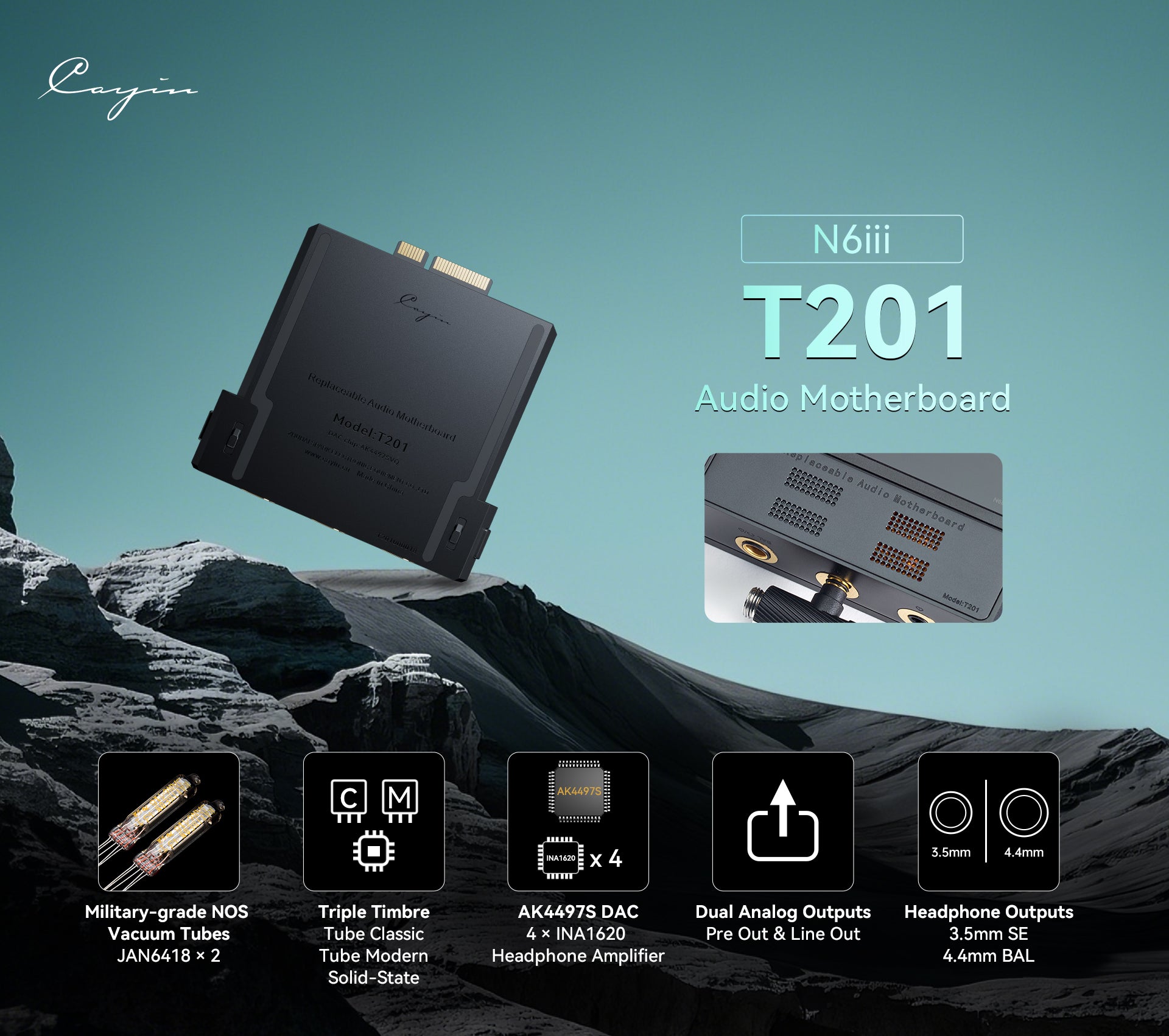 Cayin N6iii Digital Audio Player with Audio Motherboard T201 - MusicTeck 